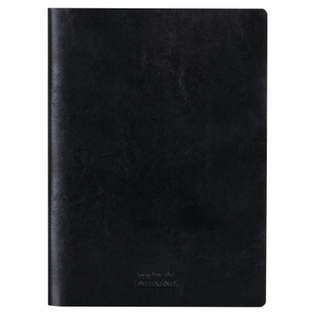 Тетрадь 60 л. в клетку обложка гладкий кожзам, сшивка, А4 (210х297мм), ЧЕРНЫЙ, BRAUBERG VIVA, 403907 - Тетради формата А4