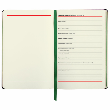 Ежедневник недатированный А5 (138х213 мм), BRAUBERG VISTA, под кожу, твердый, 136 л., "Thickets", 112028 - Ежедневники с покрытием "под кожу и ткань"