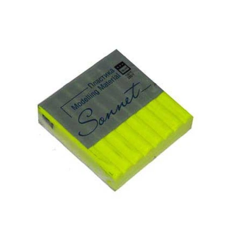 Полимерная глина (пластика) "Сонет" цвет флуоресцентный лимонный брус 56 г