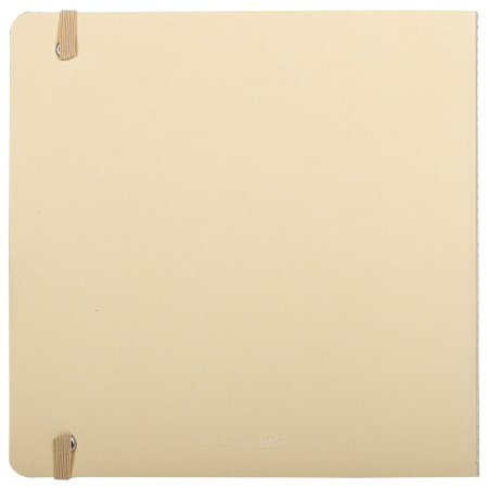 Скетчбук для акварели, 200 г/м2, 195х195 мм, среднее зерно, 20 л., сшивка, резинка, БЕЖЕВЫЙ, BRAUBERG ART, 113260 - Альбомы и бумага для акварели и масла