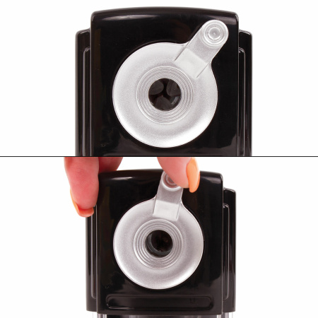 Точилка механическая BRAUBERG "STYLE", для ч/гр и цветных карандашей (в том числе утолщенных), крепление к столу, корпус черный, 228482 - Точилки механические