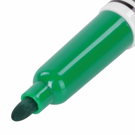 Маркер стираемый для белой доски ЗЕЛЕНЫЙ, BRAUBERG, 4 мм, с клипом, эргономичный корпус, 150849 - Маркеры для досок