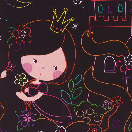 Гравюра магическая "Принцесса и дракоша", А5, 2 основы в комплекте, с трафаретом, ЮНЛАНДИЯ, 662690 - Гравюры