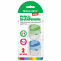 Точилки BRAUBERG KIDS "MAXI", 2 ШТУКИ, 2 отверстия, с большим контейнером, трехгранный корпус, цвета ассорти, блистер, 271947 - Точилки ручные