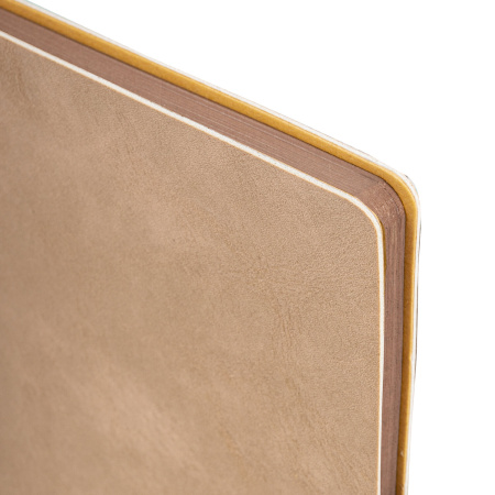 Блокнот А5 (140х200 мм), BRAUBERG "NEBRASKA", под кожу, 80 л., линия, бежевый, 113413 - Бизнес-блокноты и бизнес-тетради