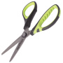 Ножницы ЮНЛАНДИЯ "BASIC", 140 мм, ребристые резиновые вставки, черно-салатовые, европодвес, 236990 - Ножницы детские