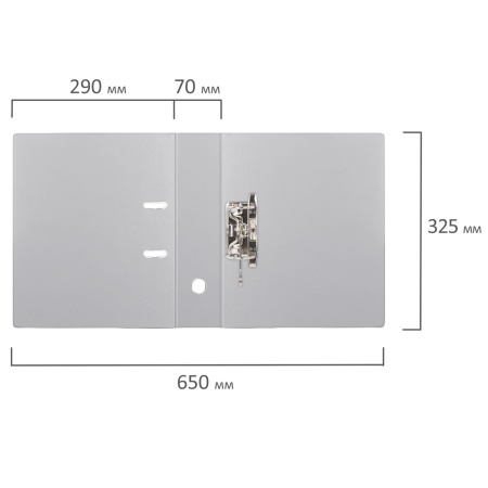 Папка-регистратор BRAUBERG с двухсторонним покрытием из ПВХ, 70 мм, серая, 222656 - Папки-регистраторы с арочным механизмом