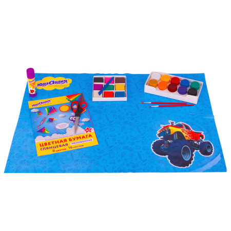 Клеёнка настольная для занятий творчеством ЮНЛАНДИЯ, БИГФУТ, 50х70 см, ПВХ, 662458 - Аксессуары для рисования