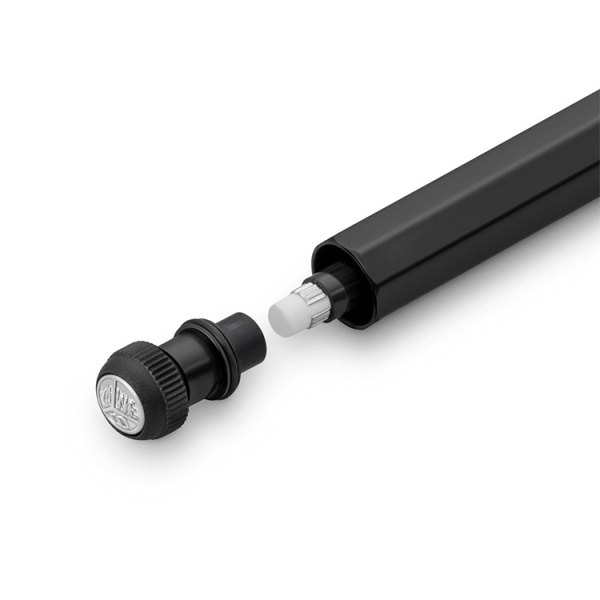 Карандаш механический KAWECO SPECIAL S AL Mini 0.7мм с ластиком чёрный корпус (алюминий) в подарочном футляре - Цанговые, механические карандаши