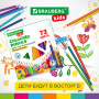 Карандаши цветные BRAUBERG KIDS, 72 цвета, трехгранный корпус, грифель мягкий 3 мм, 181947 - Карандаши цветные