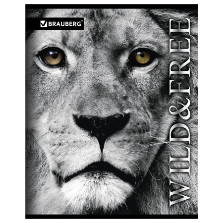 Тетрадь А5, 48 л., BRAUBERG, скоба, линия, обложка картон, ДИКИЕ И СВОБОДНЫЕ, 401897 - Тетради 40-48 листов