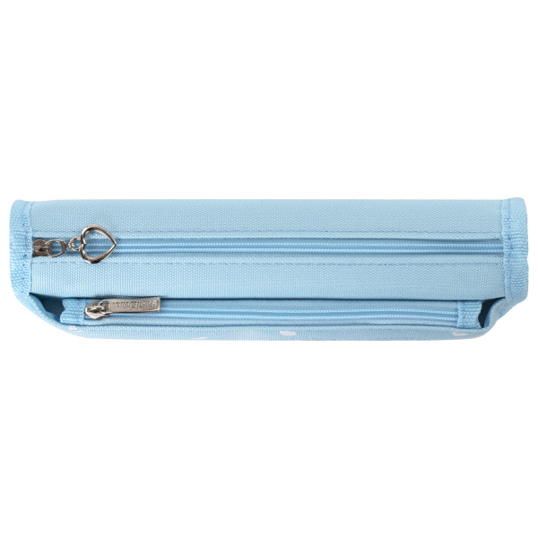 Пенал-косметичка 2 отделения, полиэстер, "Heart", мятный, 21х6х9 см, 270257 - Пеналы мягкие