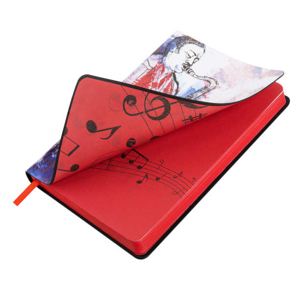 Ежедневник недатированный А5 (138х213 мм), BRAUBERG VISTA, под кожу, гибкий, 136 л., "Jazz", 112044 - Ежедневники с покрытием "под кожу и ткань"