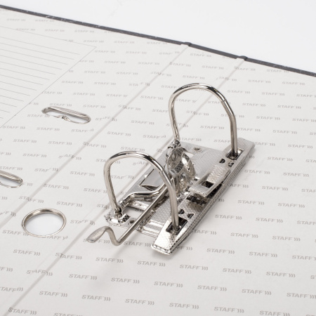 Папка-регистратор STAFF "EVERYDAY" с мраморным покрытием, 70 мм, без уголка, черный корешок, 224616 - Папки-регистраторы с арочным механизмом