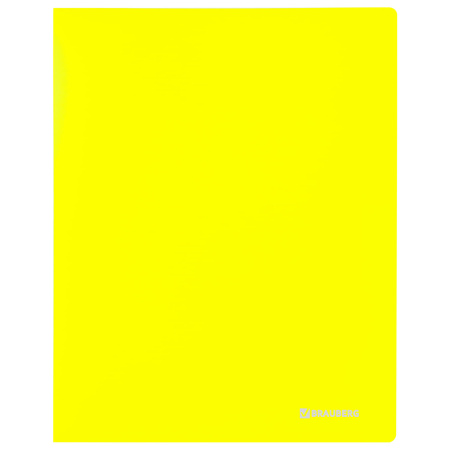 Папка с металлическим скоросшивателем и внутренним карманом BRAUBERG "Neon", 16 мм, желтая, до 100 листов, 0,7 мм, 227465 - Папки с пружинным и пластиковым скоросшивателем