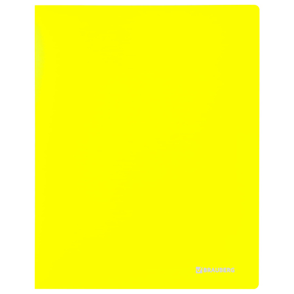 Папка с металлическим скоросшивателем и внутренним карманом BRAUBERG "Neon", 16 мм, желтая, до 100 листов, 0,7 мм, 227465 - Папки с пружинным и пластиковым скоросшивателем