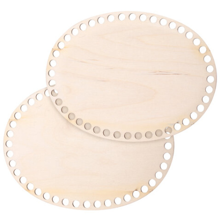 Донышки деревянные для вязания овальные, 2 шт., 20х15 см.