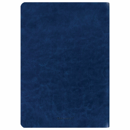 Тетрадь 60 л. в линию обложка гладкий кожзам, сшивка, B5 (179х250мм), ТЕМНО-СИНИЙ, BRAUBERG VIVA, 403902 - Тетради более 60 листов