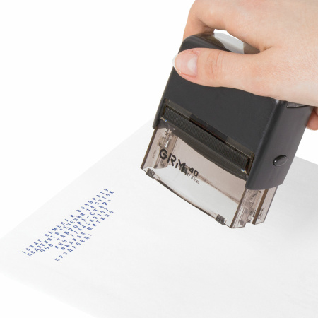 Штамп самонаборный 6-строчный, оттиск 59х23 мм, синий без рамки, GRM 40, КАССЫ В КОМПЛЕКТЕ, 116000050 - Штампы прямоугольные самонаборные