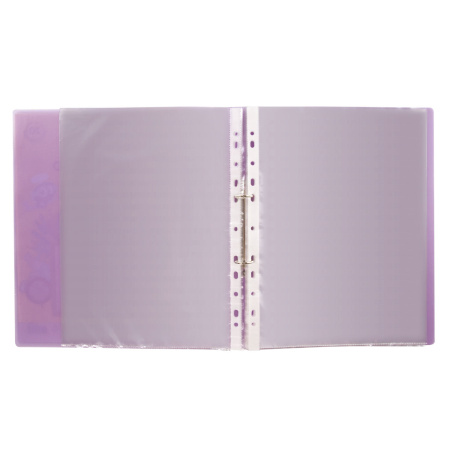 Папка для портфолио ребенка, 2 кольца, 20 файлов, полупрозрачная фиолетовая, ЮНЛАНДИЯ, 129802 - Портфолио