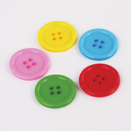 Пуговицы декоративные "Круглые", пластик, 25 мм, 5 цветов, 40 г, ОСТРОВ СОКРОВИЩ, 661402 - Пуговицы для творчества