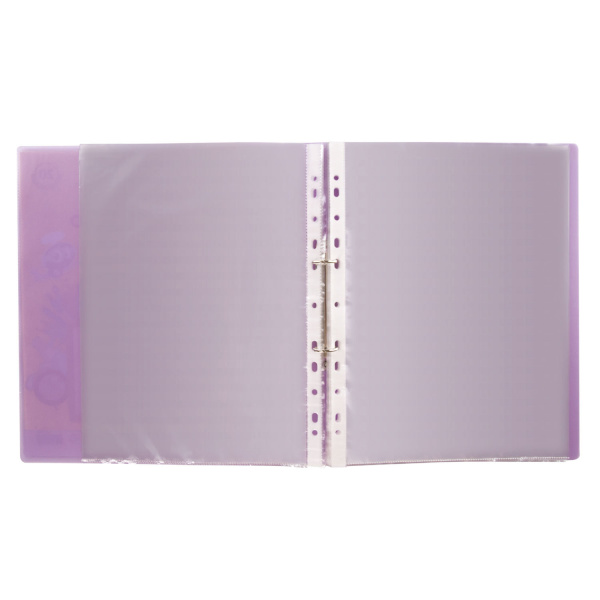 Папка для портфолио ребенка, 2 кольца, 20 файлов, полупрозрачная фиолетовая, ЮНЛАНДИЯ, 129802 - Портфолио