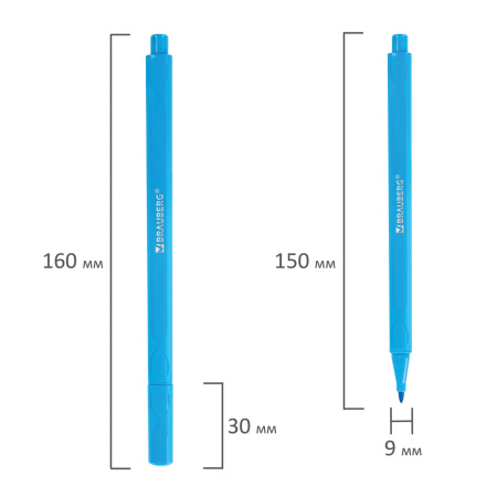 Фломастеры трехгранные 24 цвета, вентилируемый колпачок, BRAUBERG "PREMIUM", ПВХ-упаковка, 152194 - Фломастеры классические