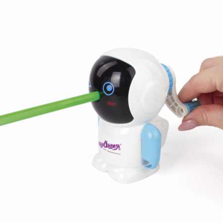 Точилка механическая ЮНЛАНДИЯ "Юнландик в Космосе", корпус белый с голубым, 228486 - Точилки механические