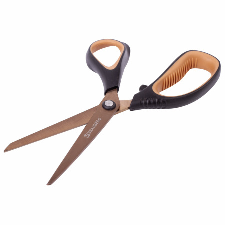 Ножницы BRAUBERG "Heavy Duty", 210 мм, суперпрочные, титановое покрытие, 2-х сторонняя заточка, 236790 - Ножницы универсальные