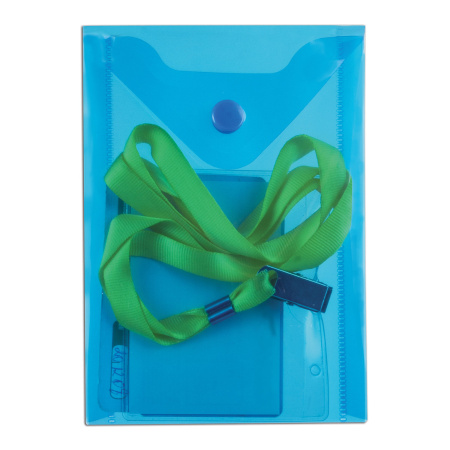 Папка-конверт с кнопкой МАЛОГО ФОРМАТА (105х148 мм), А6, синяя, 0,18 мм, BRAUBERG, 227317 - Папки-конверты с кнопкой