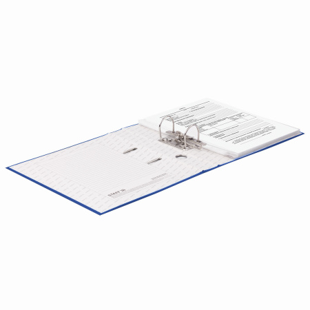 Папка-регистратор STAFF "Manager" с покрытием из ПВХ, 50 мм, без уголка, синяя, 225977 - Папки-регистраторы с арочным механизмом