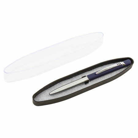 Ручка подарочная шариковая BRAUBERG Ottava, СИНЯЯ, корпус серебристый с синим, линия письма 0,5 мм, 143487 - Ручки бизнес-класса