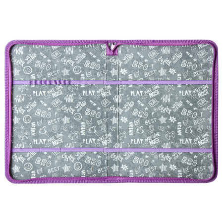 Папка для труда на молнии BRAUBERG А4 с ручкой, 1 отделение, картон, органайзер, "Charming kitten", 270991 - Папки для тетрадей и уроков труда