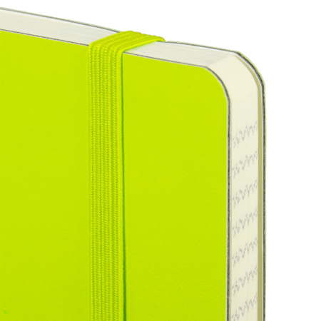 Блокнот А5 (148x218 мм), BRAUBERG "Metropolis Ultra", под кожу, 80 л., резинка, клетка, салатовый, 111020 - Бизнес-блокноты и бизнес-тетради