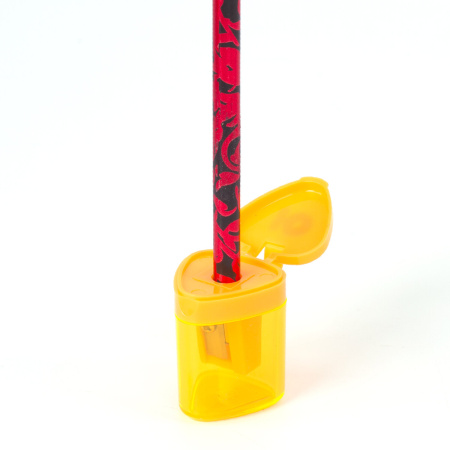 Точилка ЮНЛАНДИЯ "Трио", с контейнером, пластиковая, корпус ассорти, 228438 - Точилки ручные