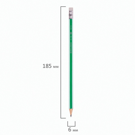 Набор карандашей чернографитных BRAUBERG "G-100" 4 шт., HB, с ластиком, корпус ассорти, 181715 - Карандаши чернографитные