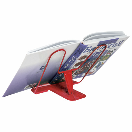 Подставка для книг и учебников BRAUBERG LINE+, металлическая, красная, европодвес, 238070 - Подставки для книг