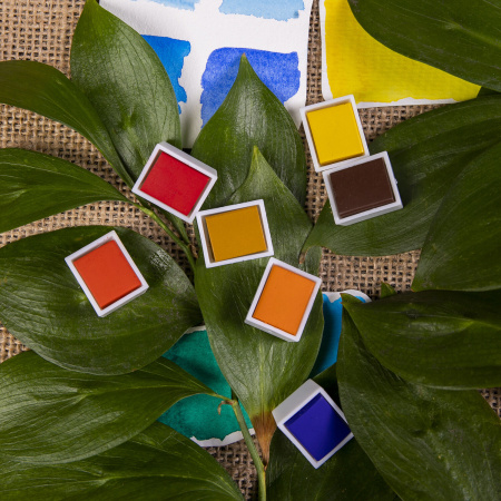 Акварель художественная в кюветах НАБОР 48 цветов по 2,5 г, BRAUBERG ART DEBUT, 191780 - Акварель художественная в наборах