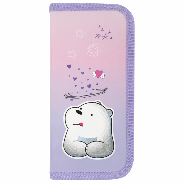 Пенал ПИФАГОР, 1 отделение, ламинированный картон, 19х9 см, "White bear", 271098 - Пеналы каркасные