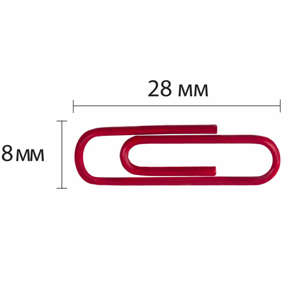 Скрепки ЭКСТРА ОФИСМАГ 28 мм цветные 100 штук, 271316 - Скрепки канцелярские