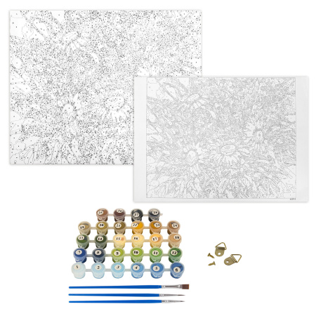 Картина по номерам 40х50 см, ОСТРОВ СОКРОВИЩ "Ромашки", на подрамнике, акрил, кисти, 662913 - Картины по номерам