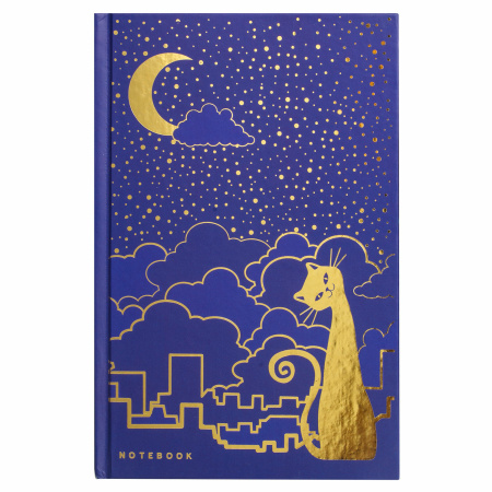 Блокнот А5 (135х206 мм), 80 л., твердый переплет, клетка, фольга, BRAUBERG, "Кошечка", 126051 - Блокноты в книжном переплете