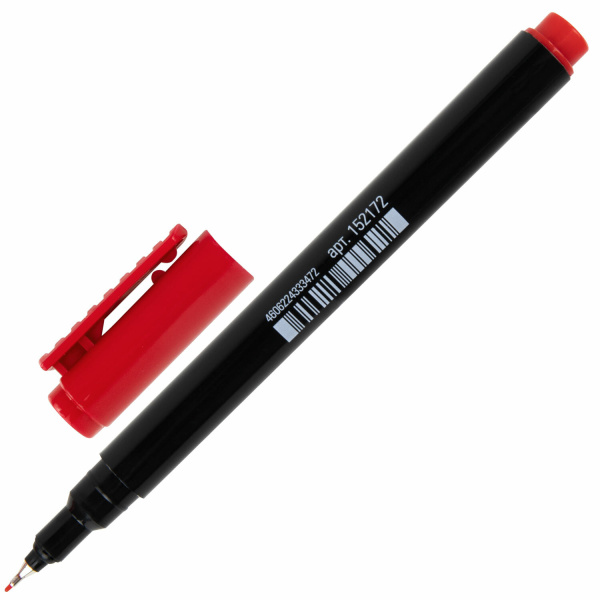 Маркер перманентный STAFF "Profit PM-105", КРАСНЫЙ, тонкий металлический наконечник 0,5 мм, 152172 - Маркеры перманентные