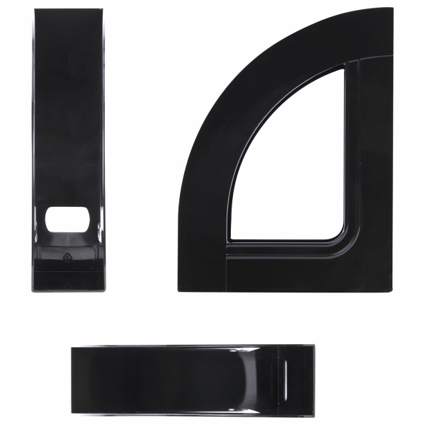 Лоток вертикальный для бумаг BRAUBERG ECONOMY, 220х70х290 мм, черный, 238112, ОФ111 - Лотки вертикальные (стойки-уголки)