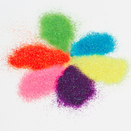 Блестки (глиттер) для декора, поделок, DIY, творчества, оформления, ОСТРОВ СОКРОВИЩ, НЕОН, диспенсер с дозатором, 6 цветов по 10 г, 662223 - Блестки для декора