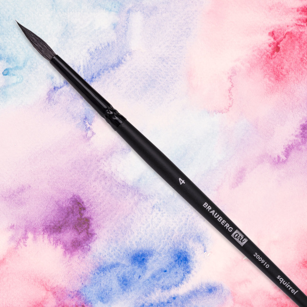 Кисть художественная проф. BRAUBERG ART CLASSIC, белка, круглая, № 4, 200910 - Кисти художественные из натурального волоса