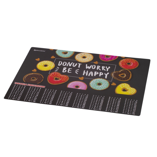 Настольное покрытие BRAUBERG, А3+, пластик, 46x33 см, "Donut", 270399 - Коврики настольные детские