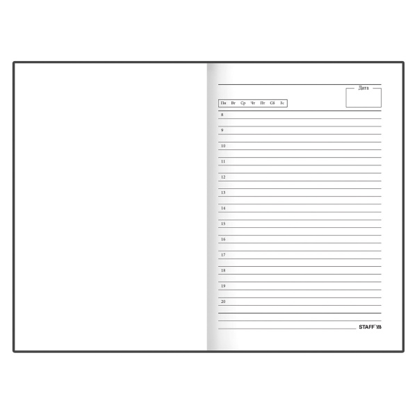 Ежедневник недатированный А5 (145х215 мм), ламинированная обложка с фольгой, 128 л., STAFF, "Stars", 113522 - Ежедневники с твердой обложкой