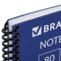 Тетрадь А5, 80 листов, BRAUBERG "Metropolis", спираль пластиковая, клетка, обложка пластик, СИНИЙ, 403397 - Тетради более 60 листов