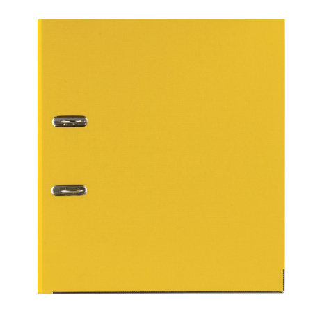 Папка-регистратор BRAUBERG с покрытием из ПВХ, 80 мм, с уголком, желтая (удвоенный срок службы), 227194 - Папки-регистраторы с арочным механизмом